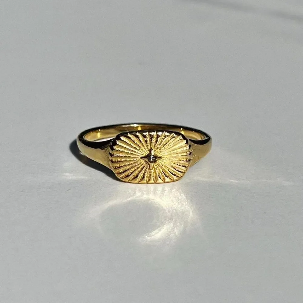 New! “Zeina” Ribbed Gold Ring